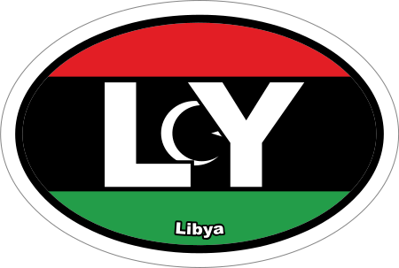 Libya LY Flag Oval Euro Decal