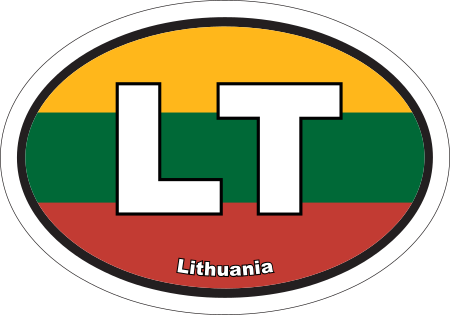 Lithuania LT Flag Oval Euro Decal