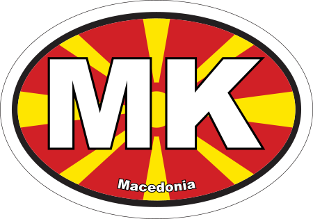 Macedonia MK Flag Oval Euro Decal