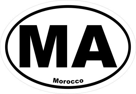 Morocco MA Oval Euro Decal