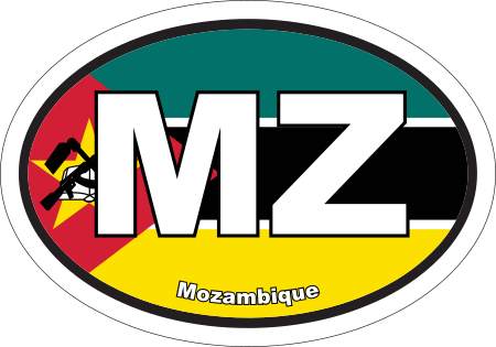Mozambique MZ Flag Oval Euro Decal