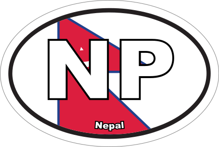 Nepal NP Flag Oval Euro Decal