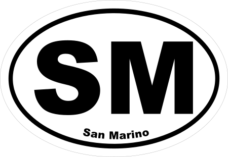 San Marino SM Oval Euro Decal