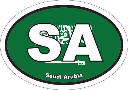 Saudi Arabia SA Flag Oval Euro Decal