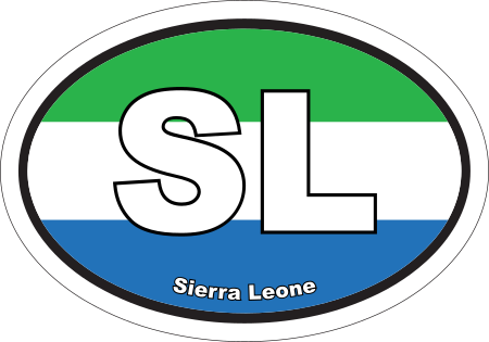 Sierra Leone SL Flag Oval Euro Decal