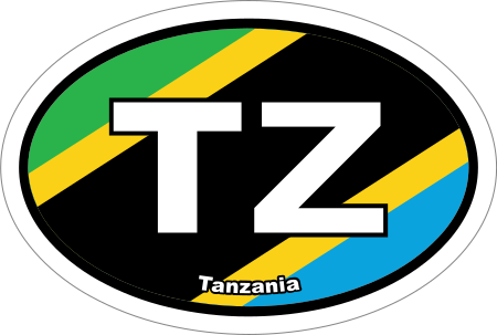 Tanzania TZ Flag Oval Euro Decal