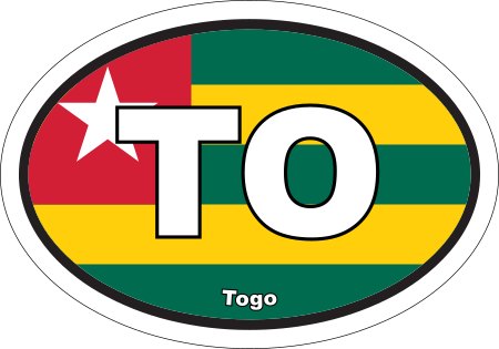 Togo TO Flag Oval Euro Decal