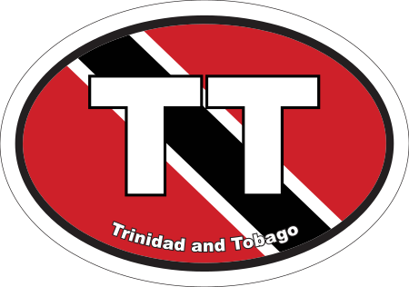 Trinidad & Tobago TT Flag Oval Euro Decal