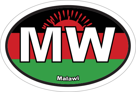 Malawi MW Flag Oval Euro Decal
