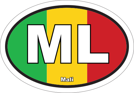 Mali ML Flag Oval Euro Decal
