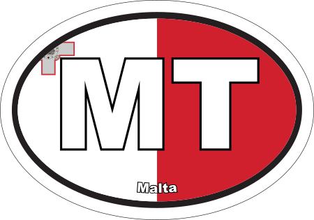 Malta MT Flag Oval Euro Decal
