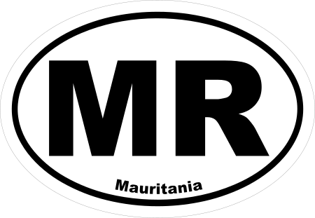 Mauritania MR Oval Euro Decal