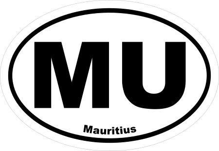 Mauritius MU Oval Euro Decal