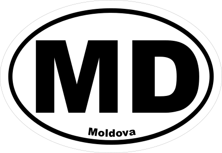 Moldova MD Oval Euro Decal