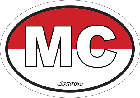 Monaco MC Flag Oval Euro Decal