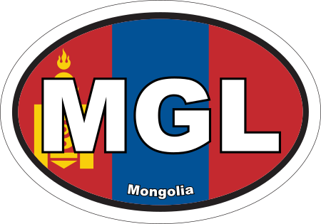 Mongolia MGL Flag Oval Euro Decal