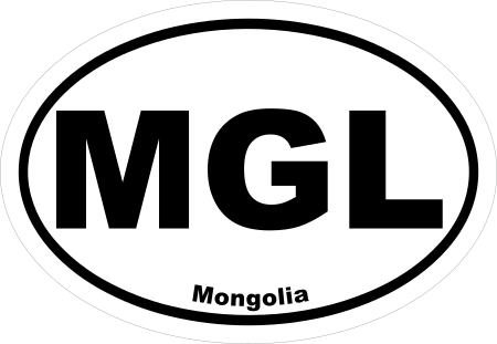 Mongolia MGL Oval Euro Decal