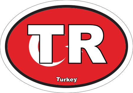 Turkey TR Flag Oval Euro Decal