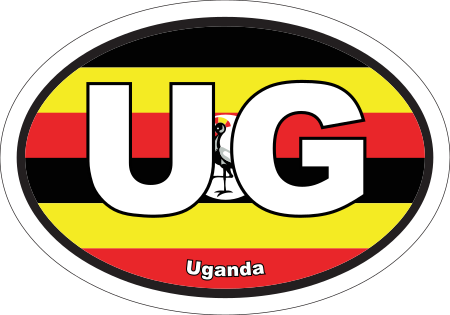 Uganda UG Flag Oval Euro Decal