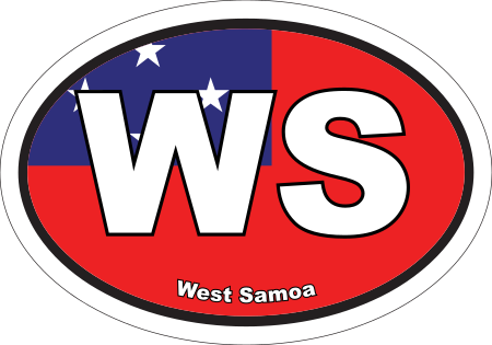 Samoa WS Flag Oval Euro Decal