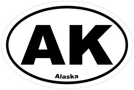 Alaska AK Oval Euro Decal
