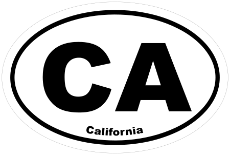 California CA Oval Sticker