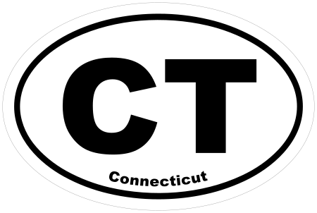 Connecticut CT Oval Euro Decal