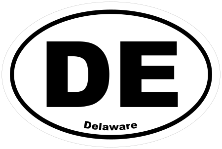 Delaware DE Oval Euro Decal