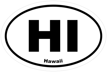 Hawaii HI Oval Euro Decal