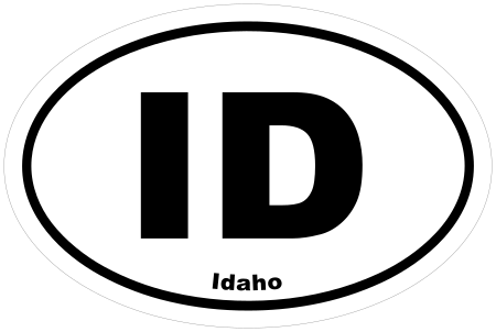 Idaho ID Oval Euro Decal