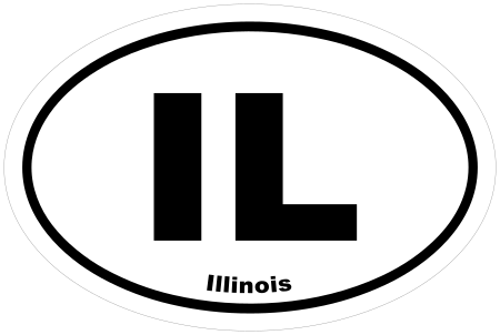 Illinois IL Oval Euro Decal
