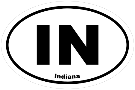Indiana IN Oval Euro Decal