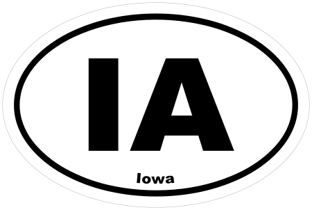 Iowa IA Oval Euro Decal