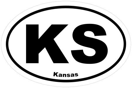 Kansas KS Oval Euro Decal