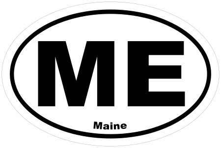 Maine ME Oval Euro Decal