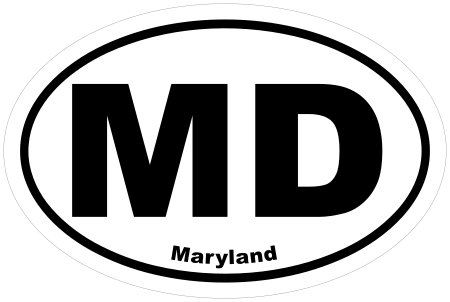 Maryland MD Oval Euro Decal