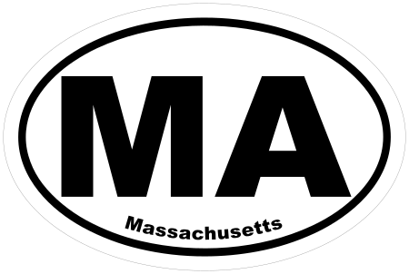 Massachusetts MA Oval Euro Decal