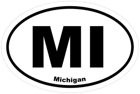 Michigan MI Oval Sticker