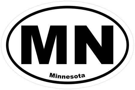Minnesota MN Oval Euro Decal