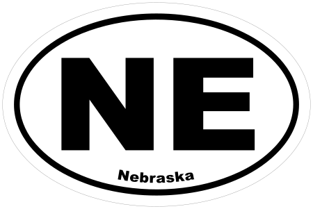 Nebraska NE Oval Euro Decal