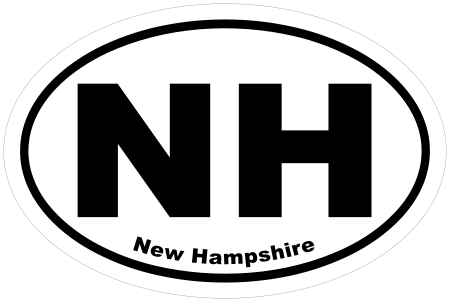 New Hampshire NH Oval Sticker
