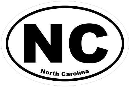 North Carolina NC Oval Sticker