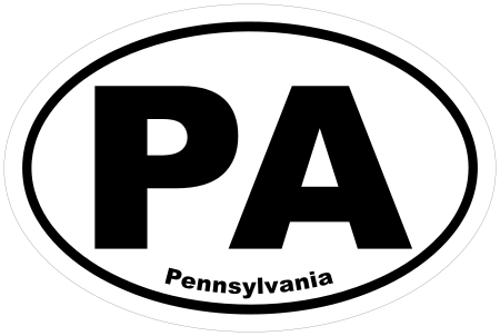 Pennsylvania PA Oval Sticker