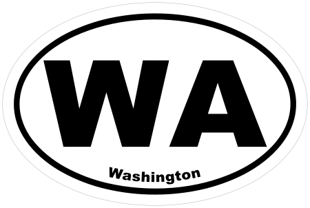 Washington WA Oval Sticker