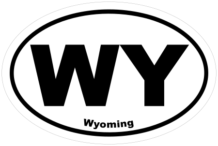 Wyoming WY Oval Sticker