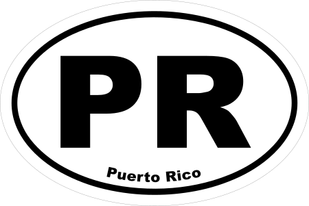Puerto Rico PR Oval Sticker