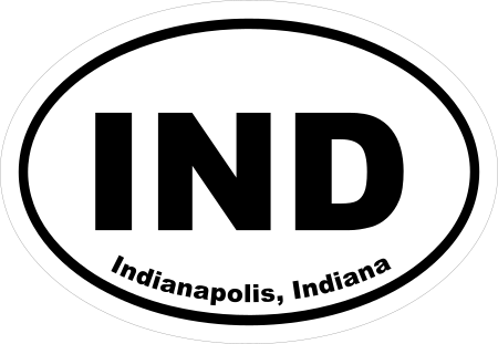 Indiana Cities Oval Decal