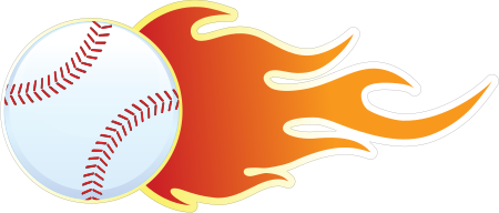 Baseball with Flames Decal