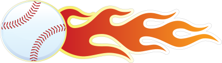Baseball with Flames Decal