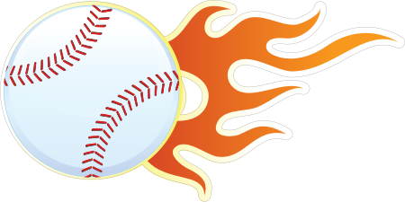 Baseball with Flames Decal